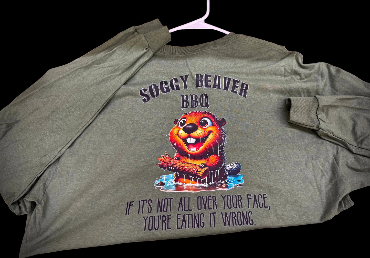 Soggy beaver bbq long sleeve shirt